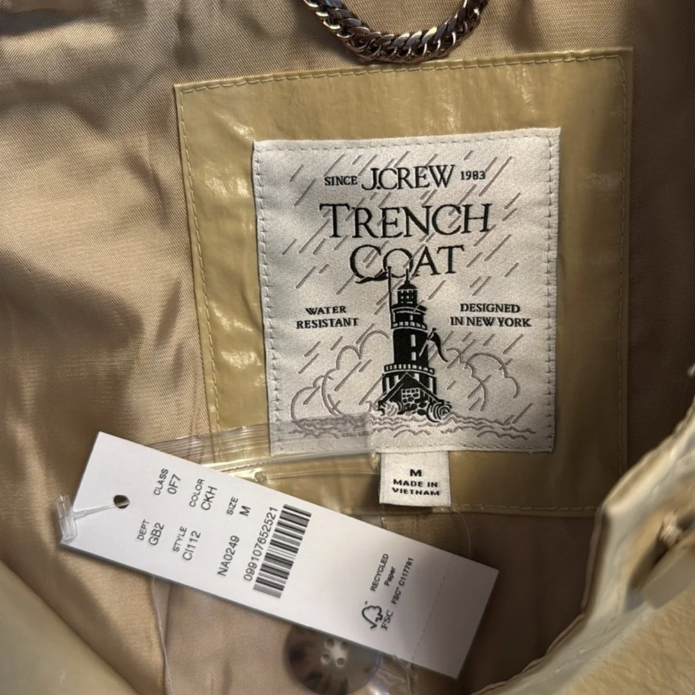 J.Crew Rain-or-shine trench coat CI112